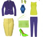 Modne ubrania i dodatki w kolorach fluo
